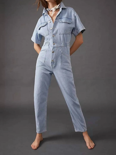 Free People Marci Coverall In Clear Skies In Multi