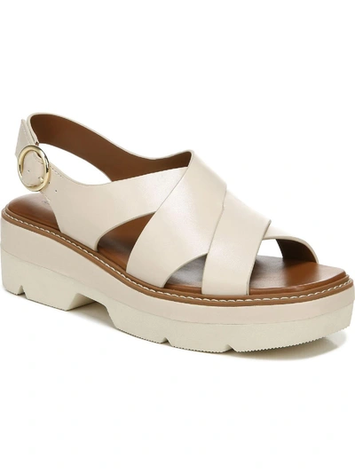 Naturalizer Halifax Womens Leather Slingback Sport Sandals In White