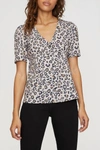 Sanctuary Birdie Womens Animal Print Peplum Button-down Top In Multi