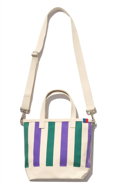 Kule The All Over Striped Bucket Bag In Green/grape In Multi