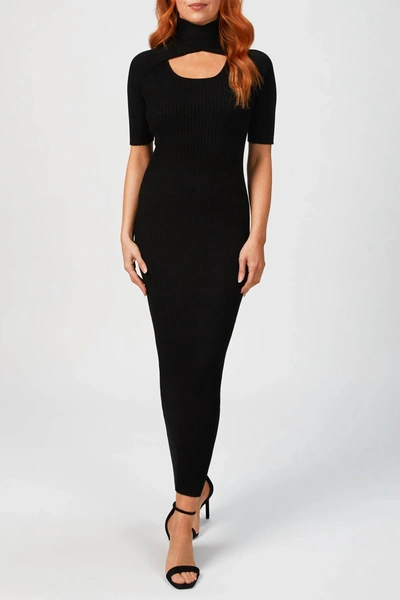 Wynn Hamlyn Loop Layered Knit Dress In Black