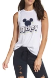 David Lerner Mickey High Low Muscle Tank In White In Grey