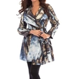 Angel Arctic Belted Collard Rain Jacket In Blue Multi