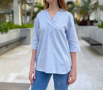 Marc Cain Sky Over Meadow Blouse In Horizon In Blue