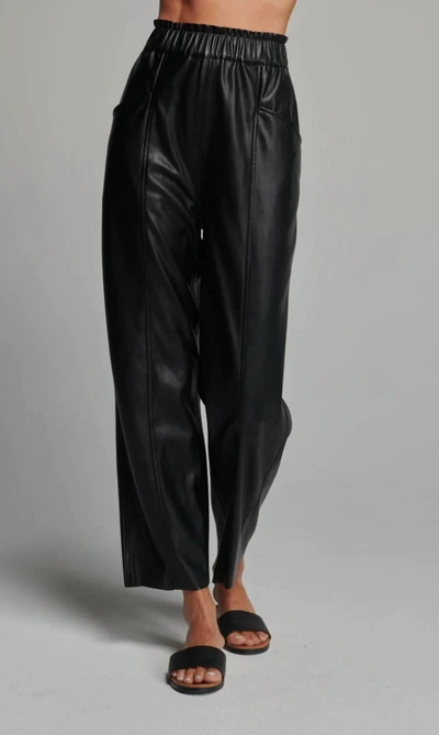 Sundays Harper Pants In Black Vegan Leather In Multi