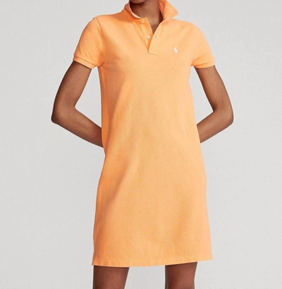 Ralph Lauren Cotton Mesh Polo Dress In Orange