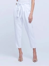 L Agence L'agence Heather Linen Paperbag Pant In White