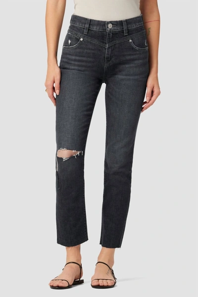 Hudson Holly High-rise Straight Jean With Front Yoke In Black