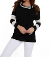 Angel Striped Cowl Neck Sweater In Black Multi
