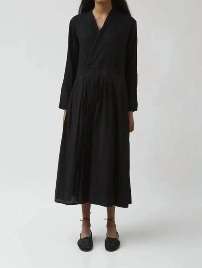 Pas De Calais Japanese Pleated Wrap Dress In Black