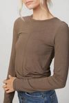 GEORGIA ALICE TWISTED CROPPED TOP IN BROWN