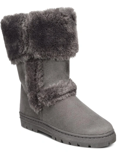Style & Co Witty Womens Faux Suede Cold Weather Winter & Snow Boots In Grey