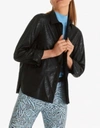 MARC CAIN Faux Leather Tiger Shirt Jacket In Black