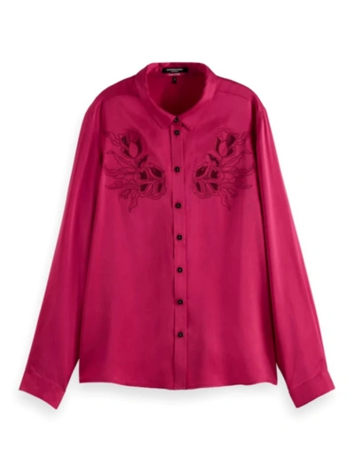 Scotch & Soda The Jo Silk Shirt In Pink