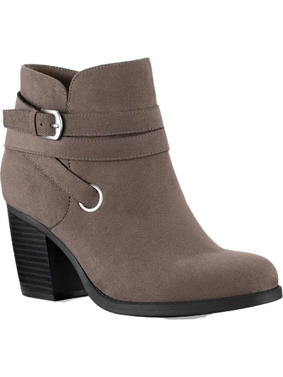 Style & Co Zolaa Womens Faux Suede Block Heel Ankle Boots In Multi