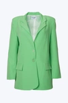 GOLDIE LONDON OVERSIZED SINGLE-BREASTED TWILL CREPE BLAZER IN LIME GREEN