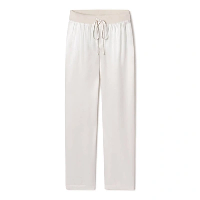 Pj Harlow Jolie Satin Pant With Draw String In Eggnog In Multi