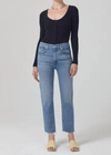 CITIZENS OF HUMANITY DAPHNE CROP HIGH RISE STOVEPIPE JEANS IN PEGASUS