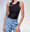 AS BY DF MASON CUT-OUT TOP IN BLACK