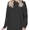 PJ HARLOW PJ HARLOW DESTINY FRENCH TERRY HOODED SWEATSHIRT WITH SATIN TRIM IN BLACK