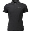 ROBERTO CAVALLI Men's Half Zip Polo T-Shirt In Black