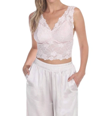 Pj Harlow Colette Lace Hand Beaded Sleeveless Crop Top In Violet In Multi