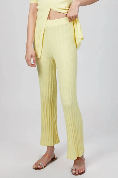 Ronny Kobo Xiomara Knit Pant In Pale Yellow