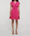 Derek Lam 10 Crosby Women's Tora Smocked V-neck Minidress In Pink
