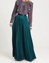 Shop Marie Oliver Wesley Maxi Skirt In Emerald In Gold