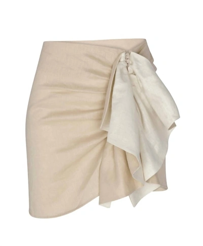 Hevron Women's Sela Draped Linen Miniskirt In Multi