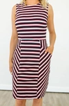 Leota Cabana Panel Dress In Red/blue/white Stripe In Multi