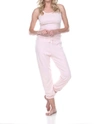 Pj Harlow Dena Rib Sweatpant With Elastic Ankle And Back Pockets In Blush In Pink