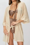 Beth Richards Mesh Kimono In Sand In Beige