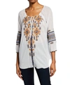 Johnny Was Amika Peasant Blouse In White