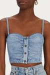 Noam Sylvie Bustier In Denim In Blue