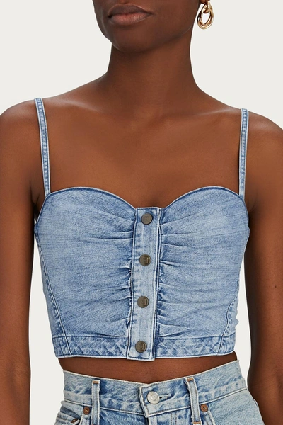 Noam Sylvie Bustier In Denim In Blue