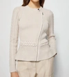 Simkhai Andi Fisherman Knit Peplum Jacket In White