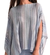 Angel Cut-out Poncho Sweater In Denim In Blue