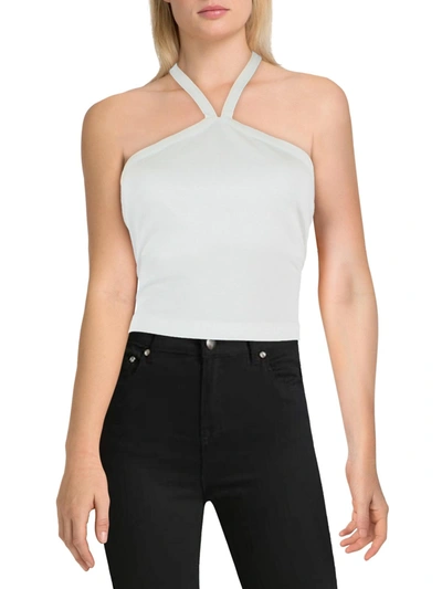 French Connection Womens Casual Halter Cropped In White