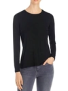 Majestic Hand Dyed Longsleeve Crew With Back Pleat In Black