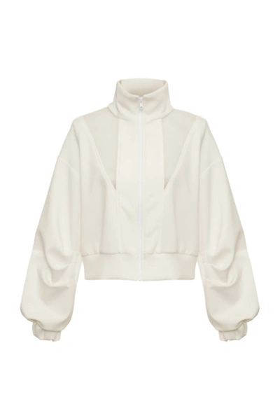 Lanston Kenzie Mesh Block Jacket In Cream In White
