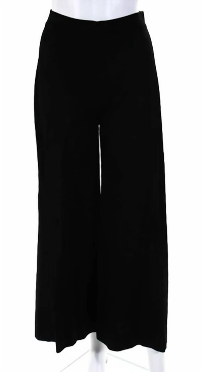 D-exterior Knit Wide Leg Pants In Black