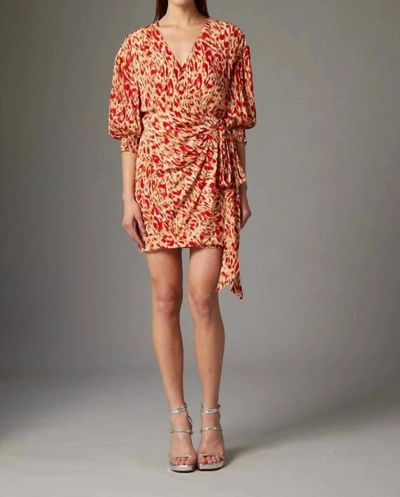 Gilner Farrar Luella Dress In Brick Leopard In Multi