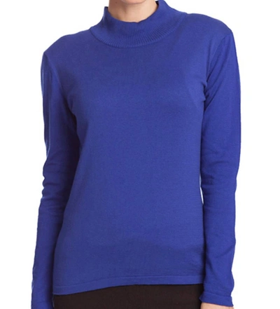 Angel Long Sleeve Mock Neck Pullover In Cobalt In Blue
