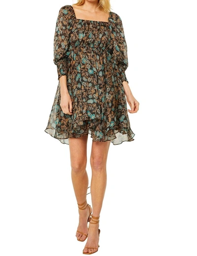 Misa Ellie Dress In Goldleaf Floral In Multi