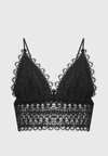 Charo Ruiz Delia Lace-embroidered Crop Top In Black