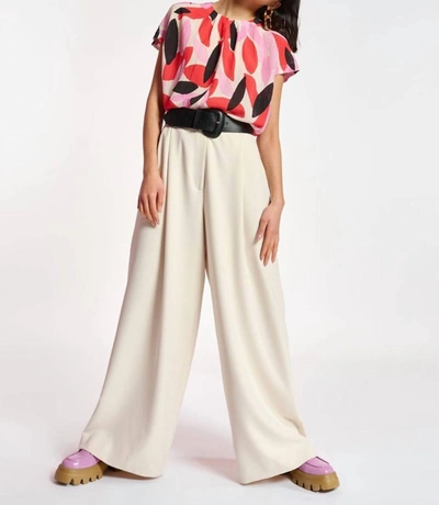 Essentiel Antwerp Crocodile Top In Off White/abstract In Multi