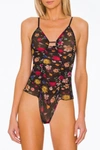 ONLY HEARTS SYLVIE PIN UP BODYSUIT IN BLACK FLORAL