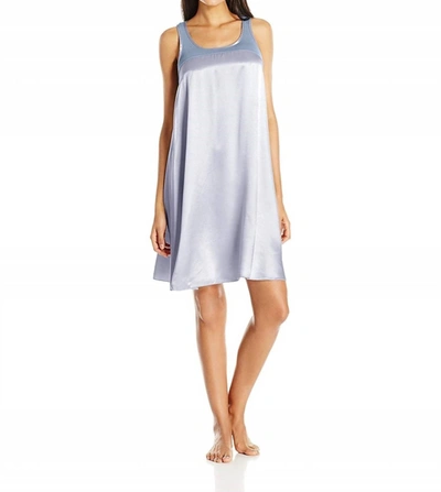 Pj Harlow Lindsay Satin And Rib Nightgown In Lavender In Silver