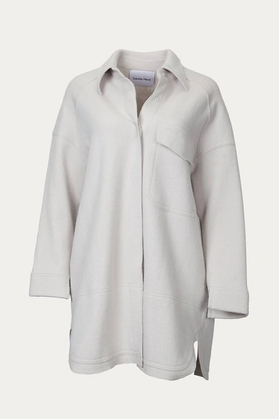 Gentle Herd Oversized Wool Shirt-jacket In Light Grey